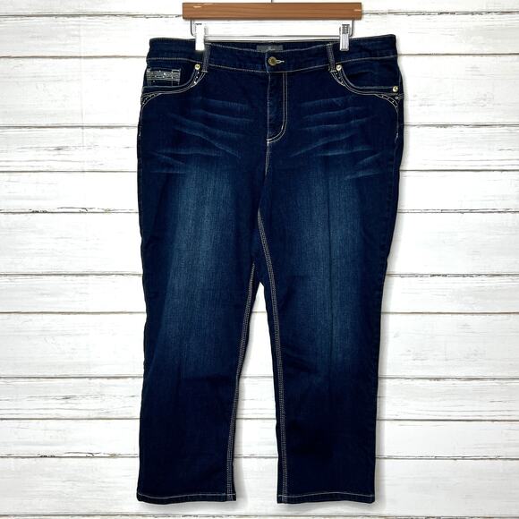 Chico's Denim - Chico's So Lifting Crop Dark Wash Stretch Denim Jeans Size 16